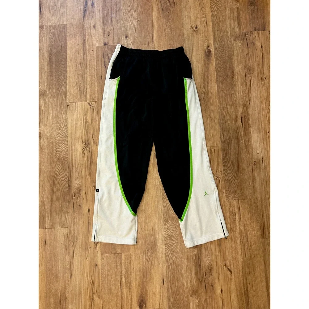 Air Jordan Mens XXL Tracksuit Jacket Pants Set Jumpman Mesh Black Lime Green XXL